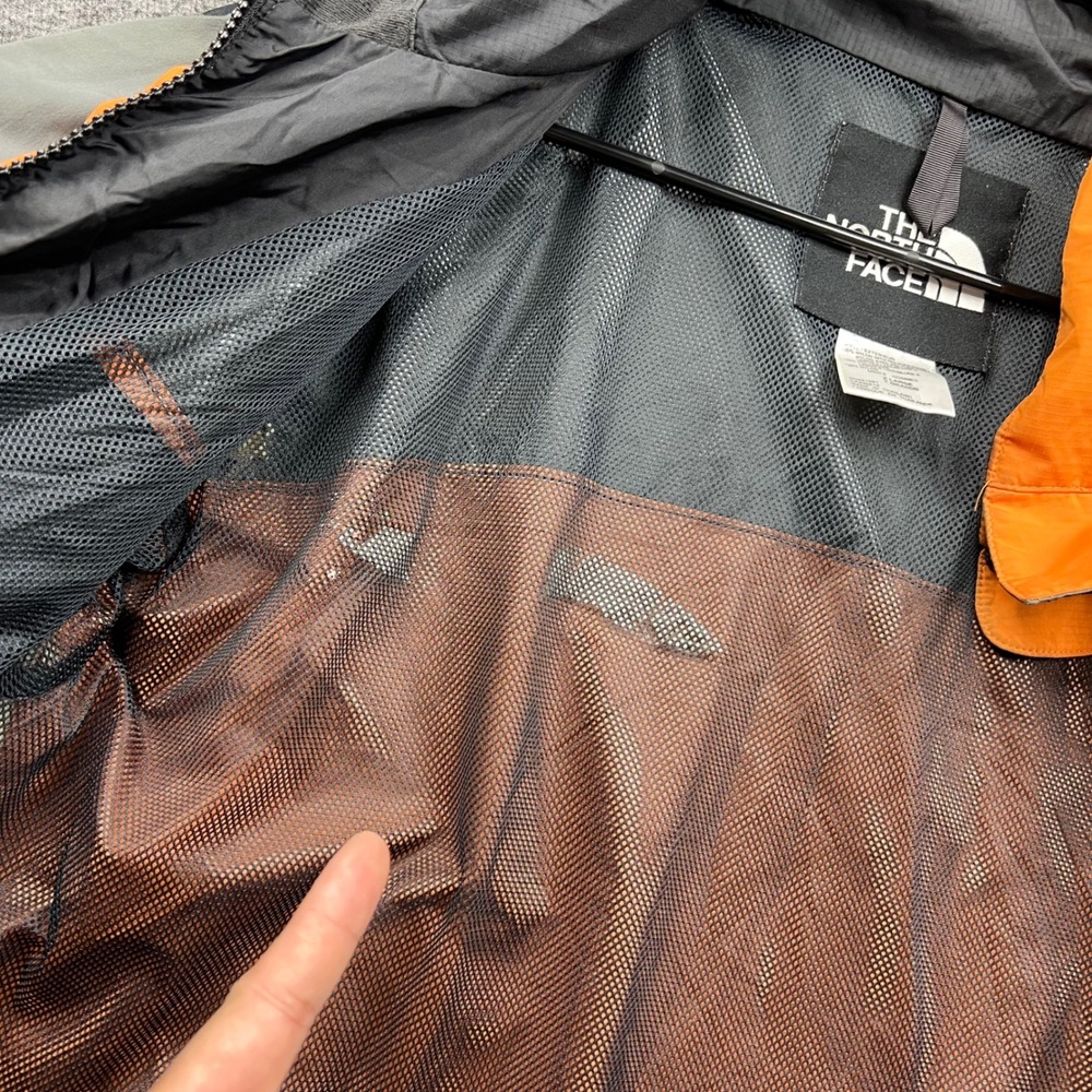 The North Face Jacket Mens XL Orange Black Grey Hooded Windbreaker - Picture 8 of 16